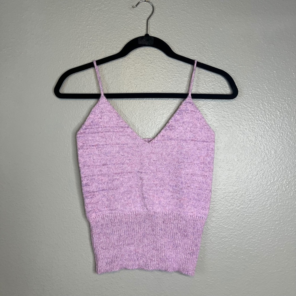 Maronie Knit Camisole Tank Size L Lavender Ballet V-Neck Coquette Soft Girl NEW